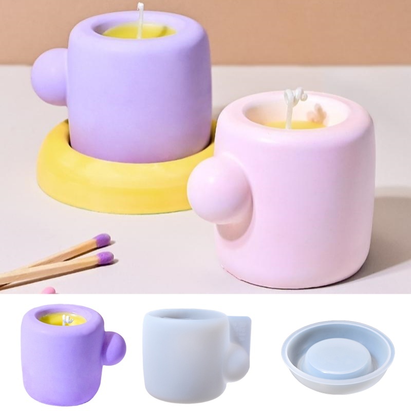 Candle Containers - ثلاثية الأبعاد القدح مع كوستر قالب