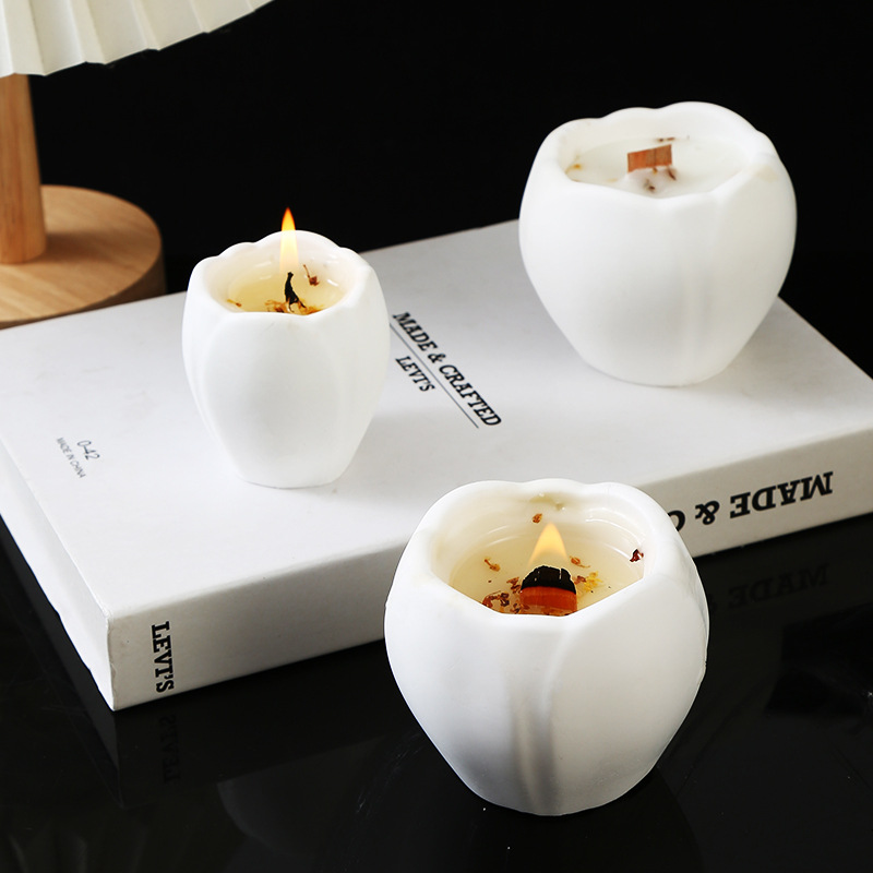 Soy Wax - شمعة عطرية للديكور المنزلي، شكل توليب،