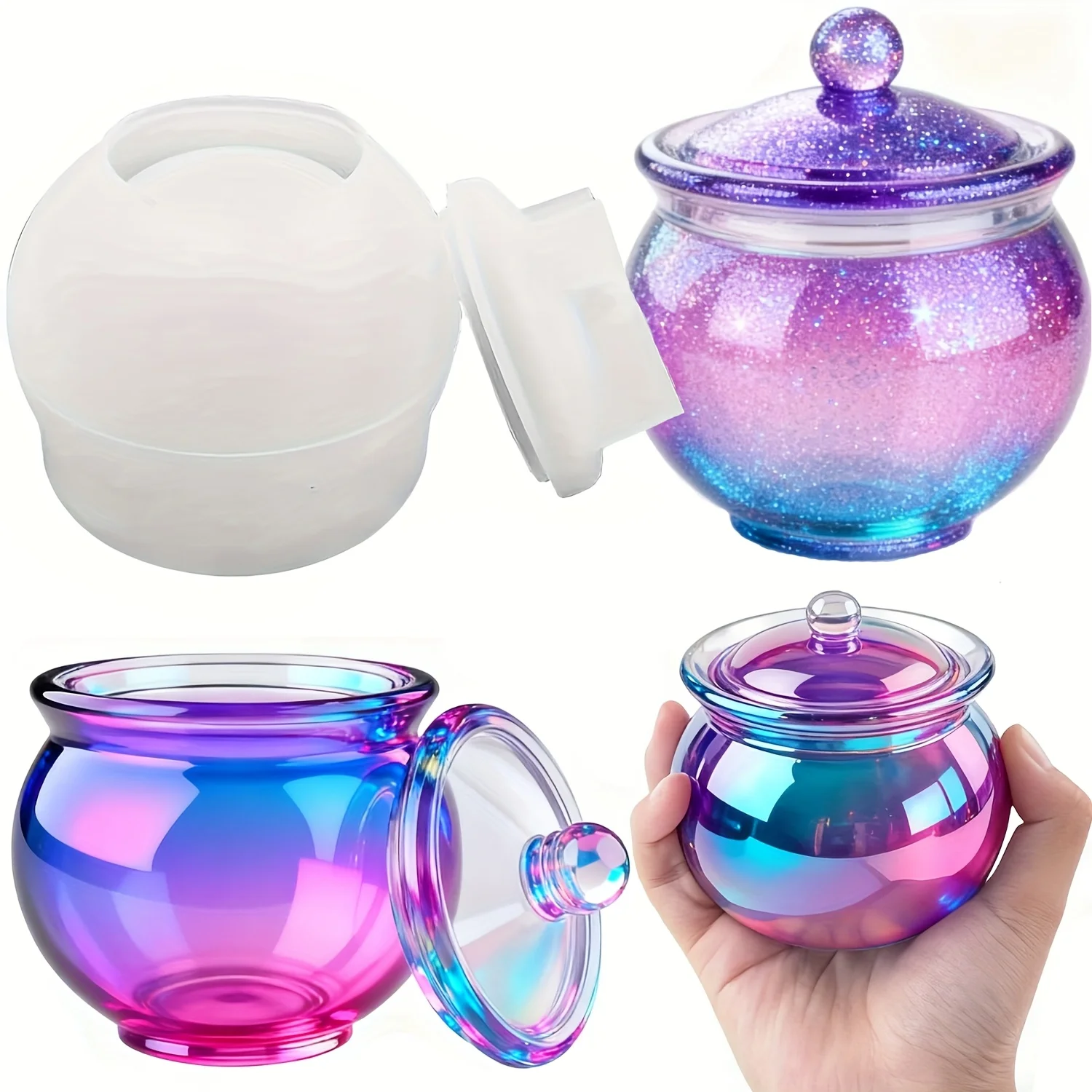 Candle Containers - مجموعة واحدة من قوالب الراتنج المستديرة