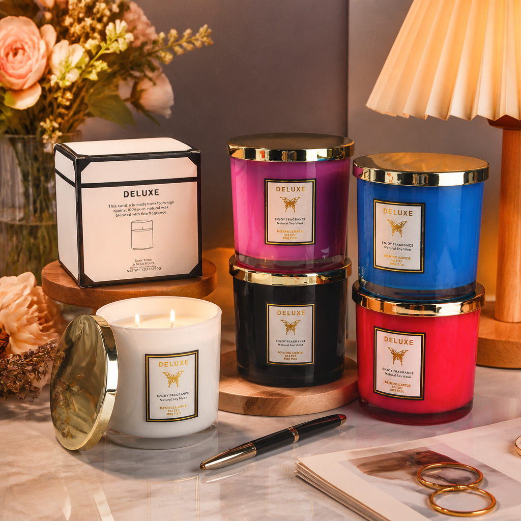 شمعة معطرة بغطاء ذهبي 400 جرام - مراجعة Soy Wax وسعره